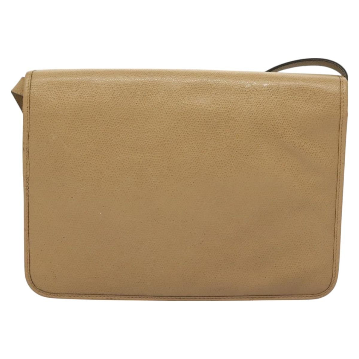 Christian Dior Vintage Honeycomb Shoulder Bag Leather Beige Leather Shoulder Bag Bag ()