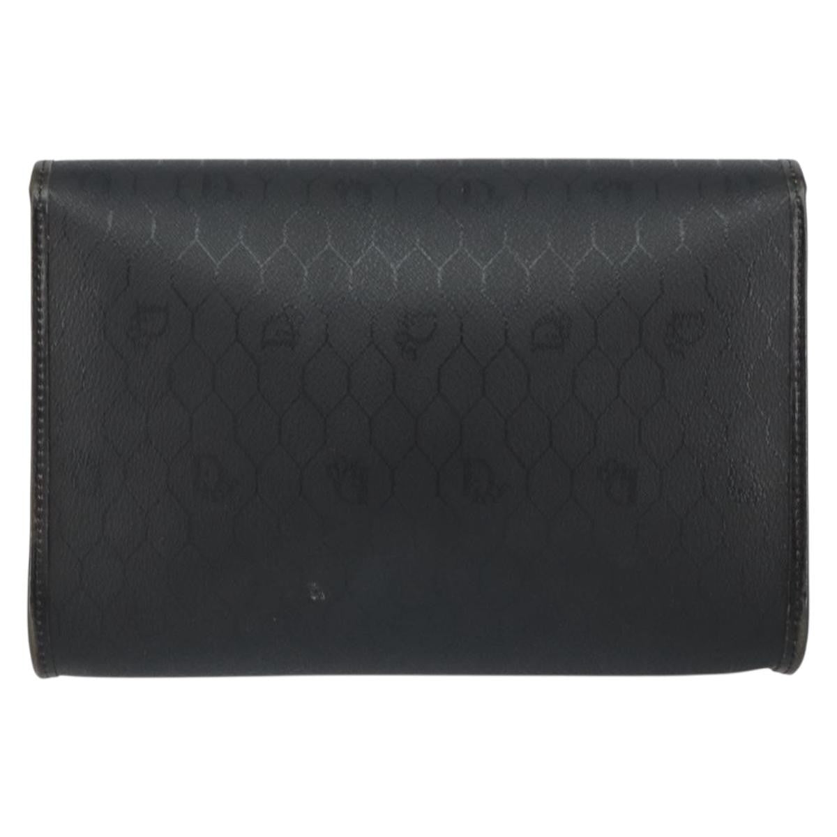 Christian Dior Vintage Honeycomb Flap Crossbody Bag Coated Canvas Black Canvas Shoulder Bag Bag ()