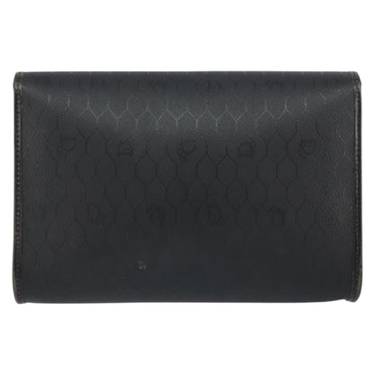 Christian Dior Vintage Honeycomb Flap Crossbody Bag Coated Canvas Black Canvas Shoulder Bag Bag ()