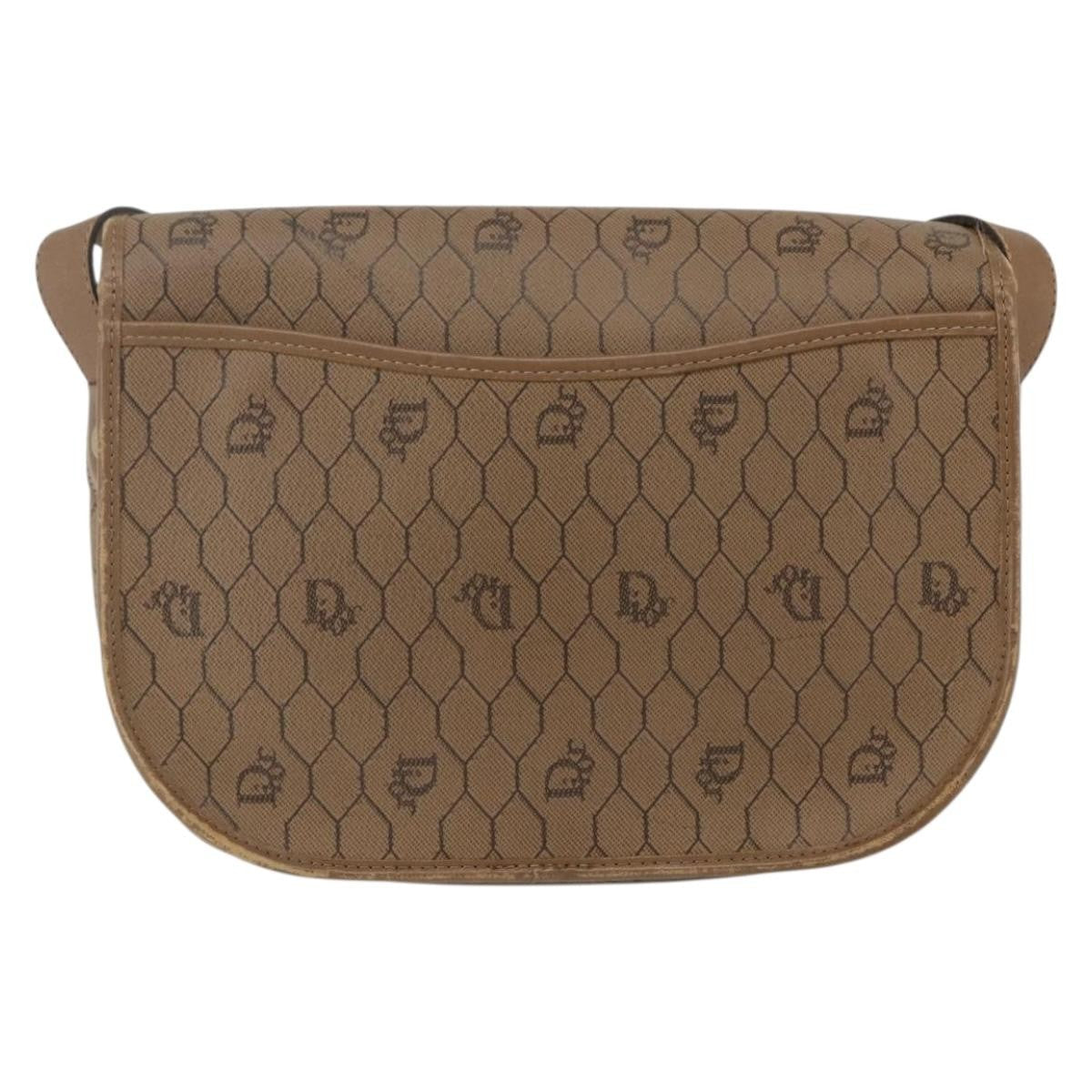 Christian Dior Vintage Honeycomb Flap Crossbody Bag Coated Canvas Brown Pvc Shoulder Bag Bag ()