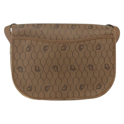 Christian Dior Vintage Honeycomb Flap Crossbody Bag Coated Canvas Brown Pvc Shoulder Bag Bag ()