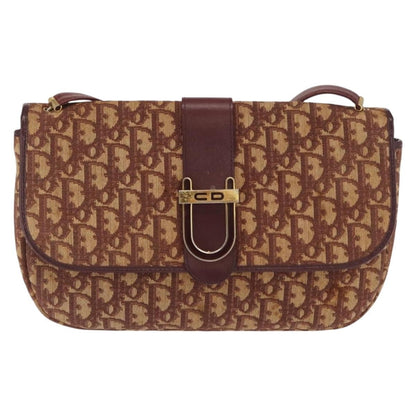Christian Dior Vintage Cd Trotter Shoulder Bag Canvas Red Canvas Shoulder Bag Bag ()