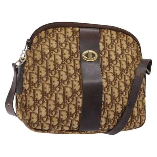 Christian Dior Vintage Trotter Shoulder Bag Canvas Brown Canvas Bag ()