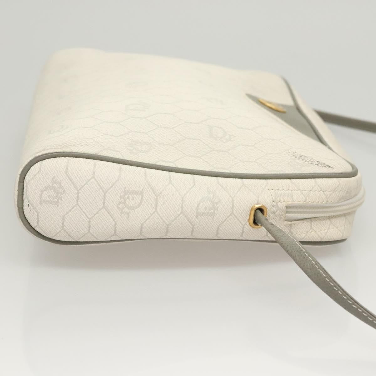 Christian Dior Vintage Honeycomb Shoulder Bag Canvas White Canvas Bag ()