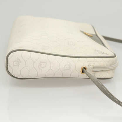 Christian Dior Vintage Honeycomb Shoulder Bag Canvas White Canvas Bag ()