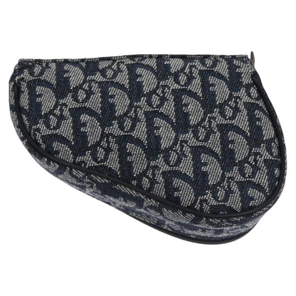 Christian Dior Vintage Saddle Coin Purse Diorissimo Canvas Navy Canvas Bag ()
