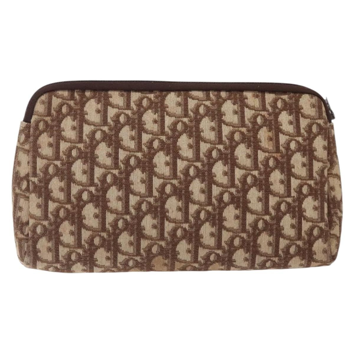 Christian Dior Vintage Trotter Pouch Canvas Brown Canvas Clutche & Pouche Bag ()