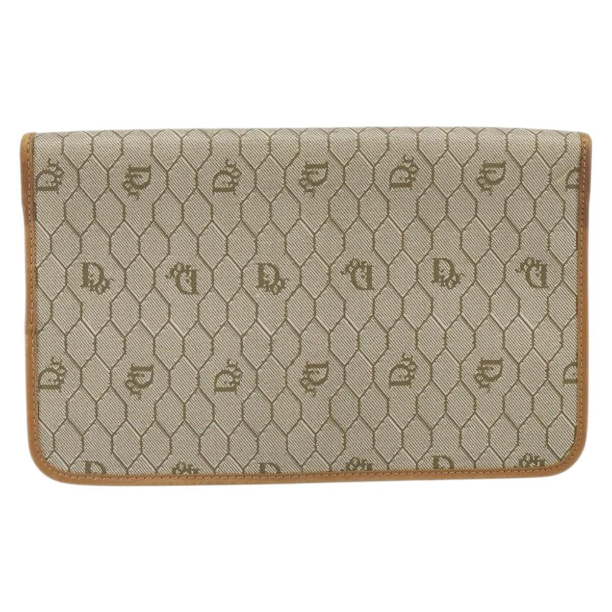 Christian Dior Vintage Honeycomb Clutch Canvas Beige Canvas Clutche & Pouche Bag ()