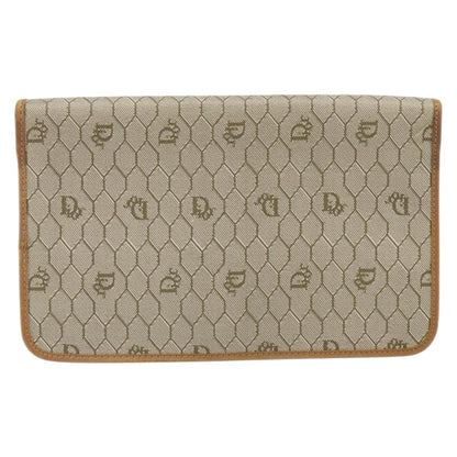 Christian Dior Vintage Honeycomb Clutch Canvas Beige Canvas Clutche & Pouche Bag ()