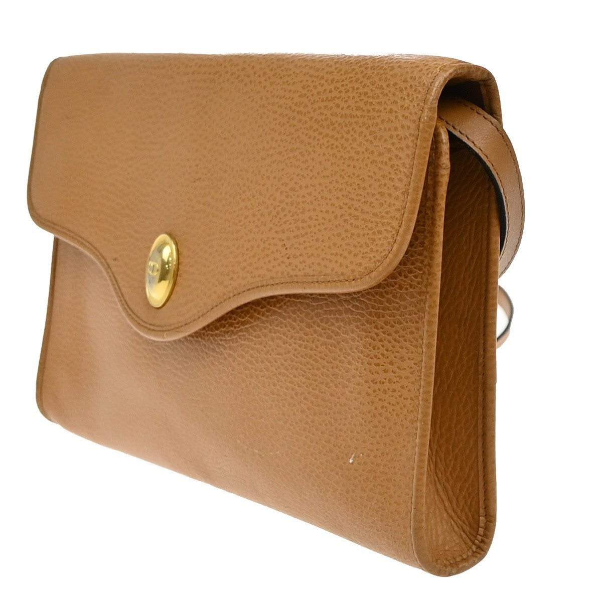 Christian Dior Vintage Cd Logo Shoulder Bag Leather Brown Leather Shoulder Bag Bag ()