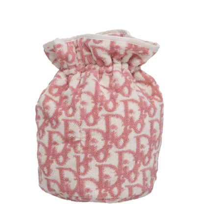 Christian Dior Vintage Trotter Pouch Pile Pink Cotton Clutche & Pouche Bag ()