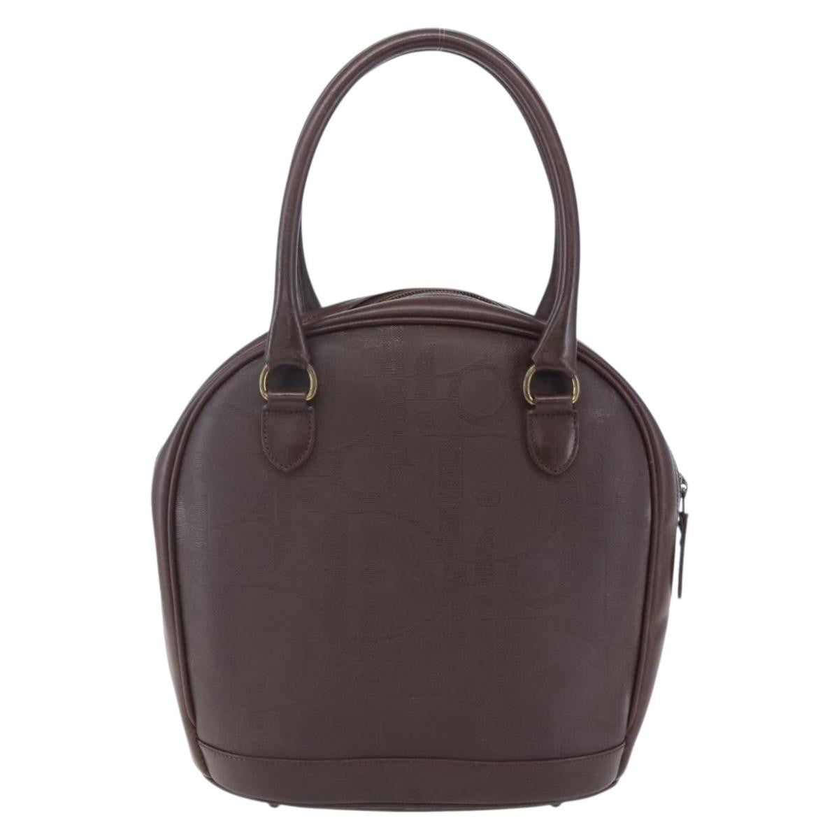 Christian Dior Vintage Trotter Handbag Canvas Brown Pvc Handbag ()