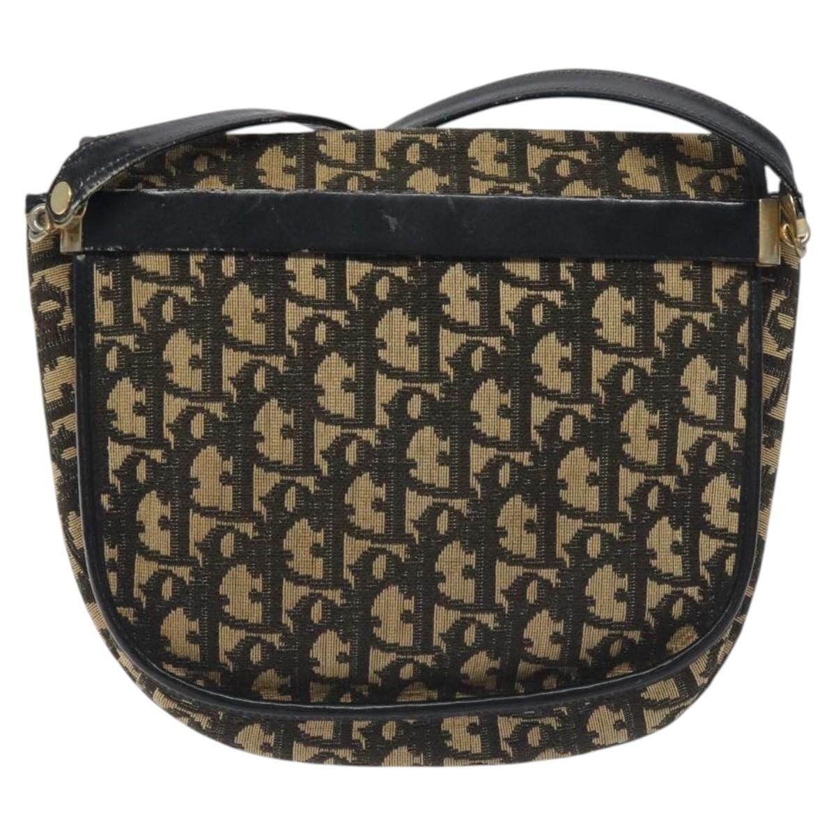 Christian Dior Vintage Flap Crossbody Bag Canvas Navy Canvas Shoulder Bag Bag ()