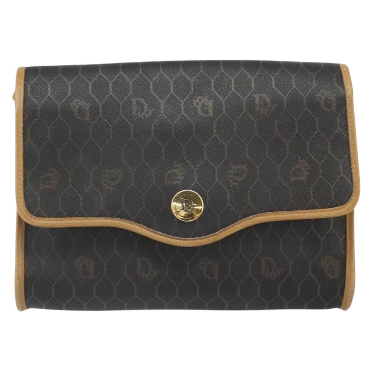 Christian Dior Vintage Honeycomb Shoulder Bag Canvas Black Canvas Shoulder Bag Bag ()