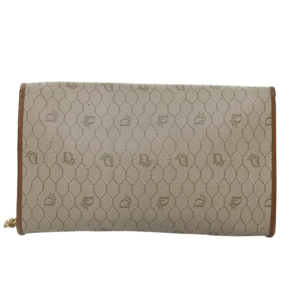 Christian Dior Vintage Honeycomb Chain Canvas Beige Pvc Shoulder Bag Bag ()