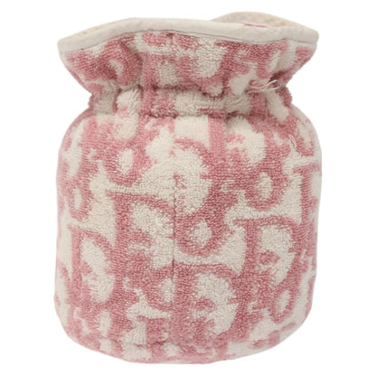 Christian Dior Vintage Trotter Pouch Pile Pink Cotton Clutche & Pouche Bag ()