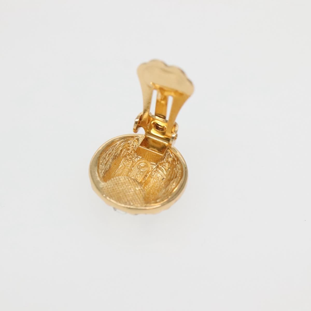Christian Dior Vintage Round Clip-On Earrings Metal Gold Metal Earrings Jewelry ()
