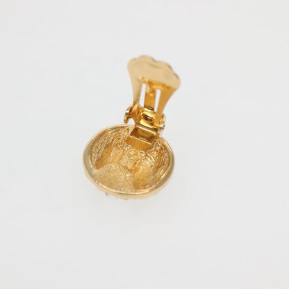 Christian Dior Vintage Round Clip-On Earrings Metal Gold Metal Earrings Jewelry ()