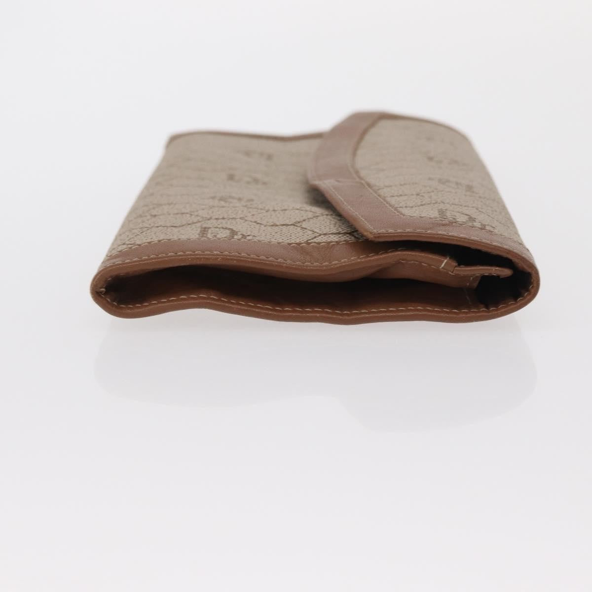 Christian Dior Vintage Honeycomb Flap Wallet Coated Canvas Beige Canvas Wallets Accessory ()