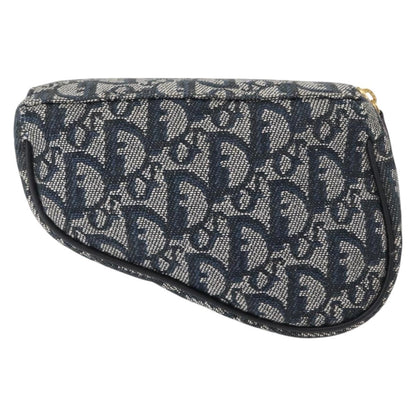 Christian Dior Saddle Zip Pouch Diorissimo Canvas Blue Canvas Clutche & Pouche Bag ()