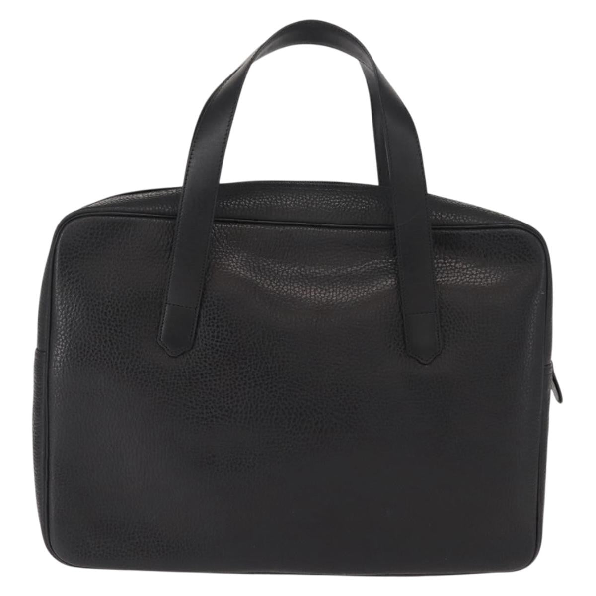 Christian Dior Vintage Cd Handbag Leather Black Leather Briefcase Bag ()