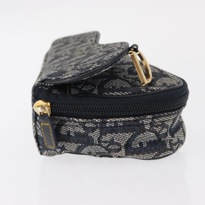 Christian Dior Saddle Zip Pouch Diorissimo Canvas Navy Canvas Clutche & Pouche Bag ()