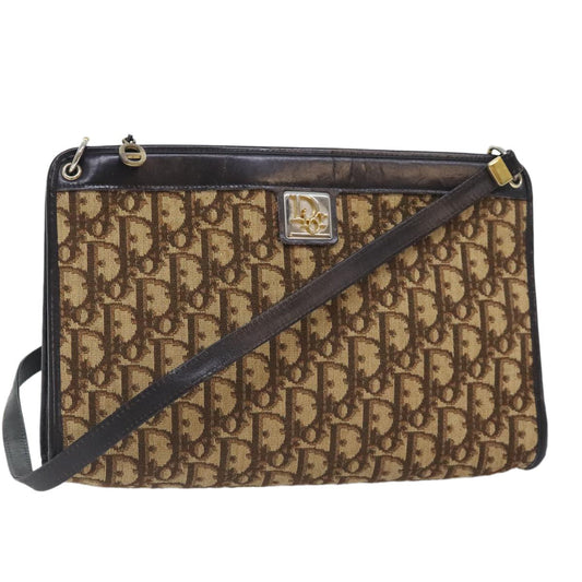 Christian Dior Vintage Trotter Shoulder Bag Canvas Brown Canvas Bag ()
