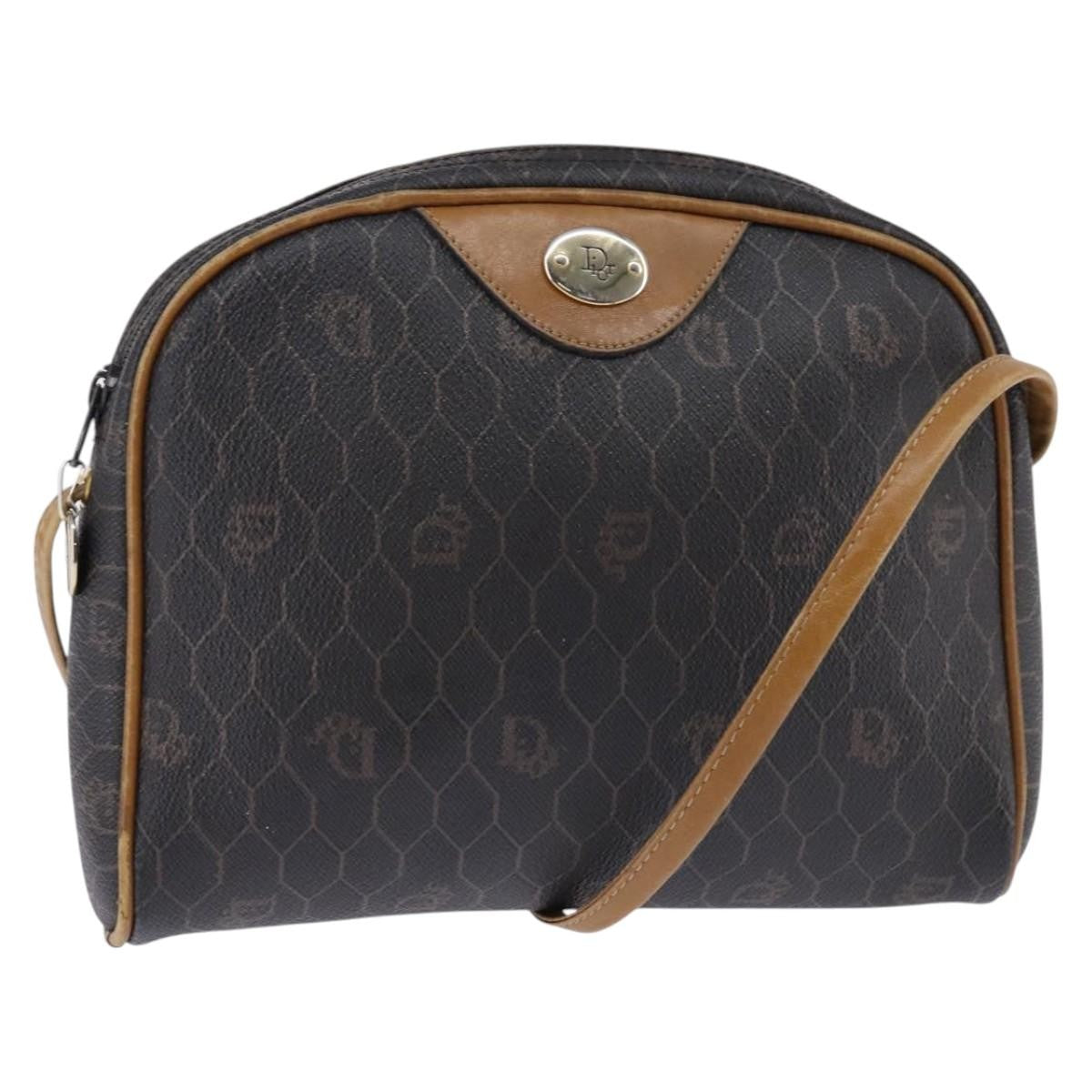 Christian Dior Vintage Honeycomb Shoulder Bag Canvas Black Canvas Bag ()