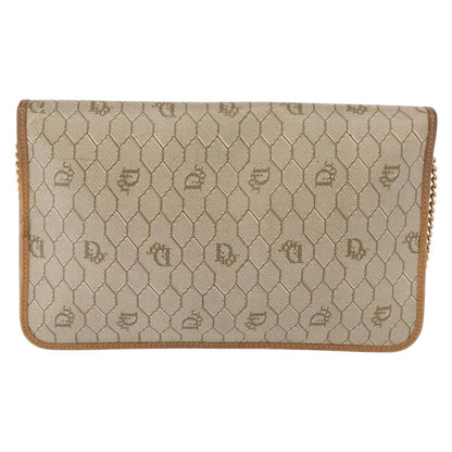 Christian Dior Vintage Honeycomb Chain Canvas Beige Canvas Shoulder Bag Bag ()