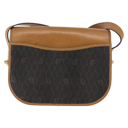 Christian Dior Vintage Honeycomb Shoulder Bag Canvas And Leather Brown Canvas Shoulder Bag Bag ()