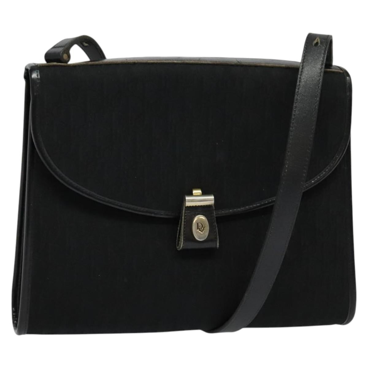 Christian Dior Vintage Trotter Flap Shoulder Bag Canvas Black Canvas Shoulder Bag Bag ()