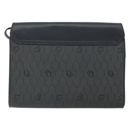 Christian Dior Vintage Honeycomb Flap Crossbody Bag Coated Canvas Black Pvc Shoulder Bag Bag ()