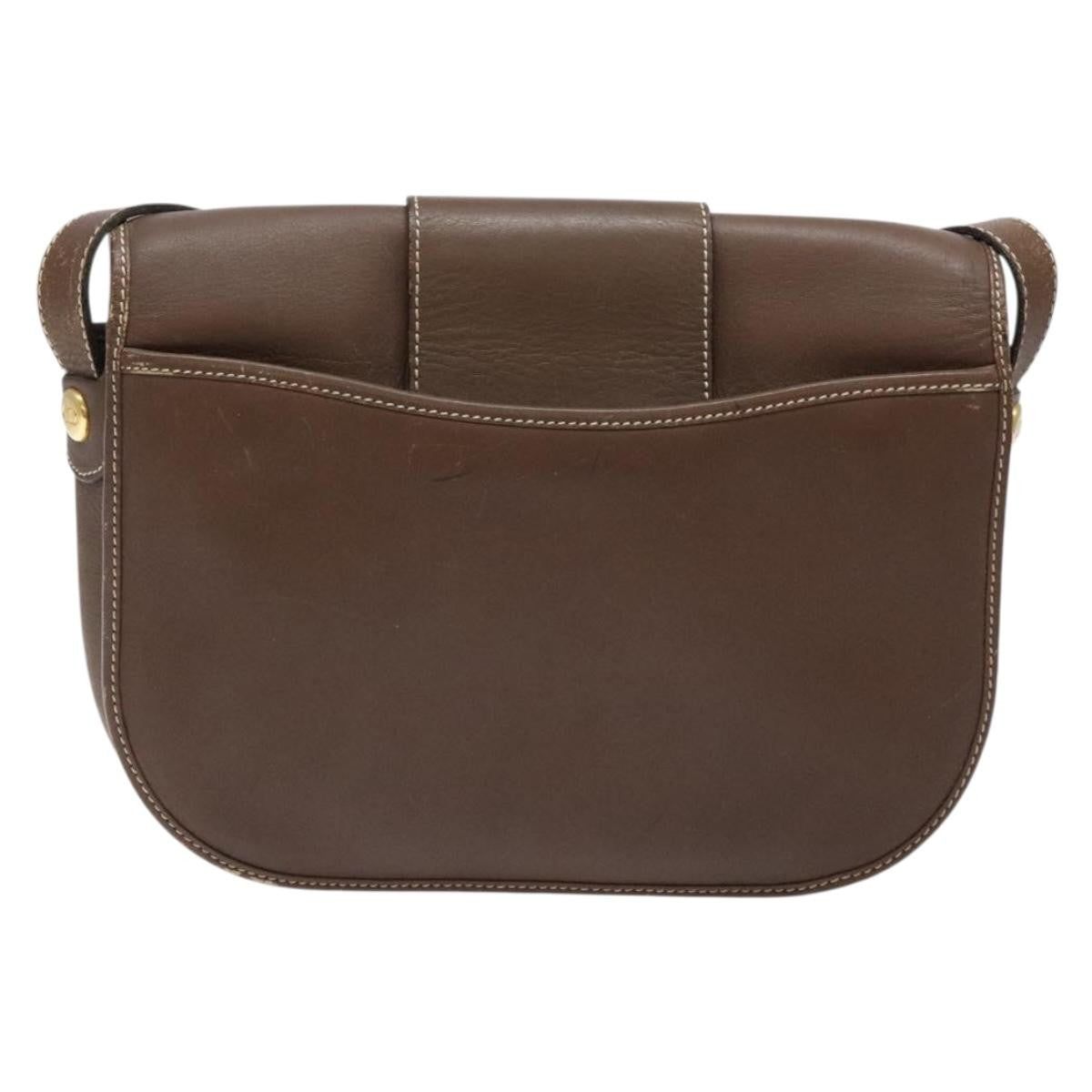 Christian Dior Vintage Cd Flap Shoulder Bag Leather Brown Leather Shoulder Bag Bag ()