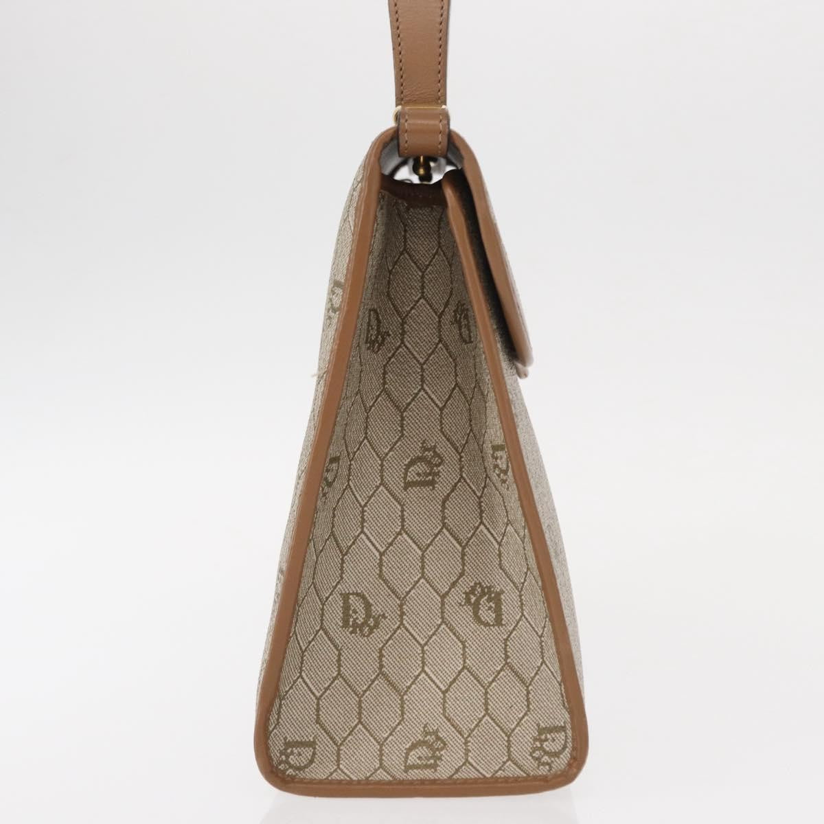 Christian Dior Vintage Honeycomb Handbag Canvas Leather Beige Canvas Handbag ()