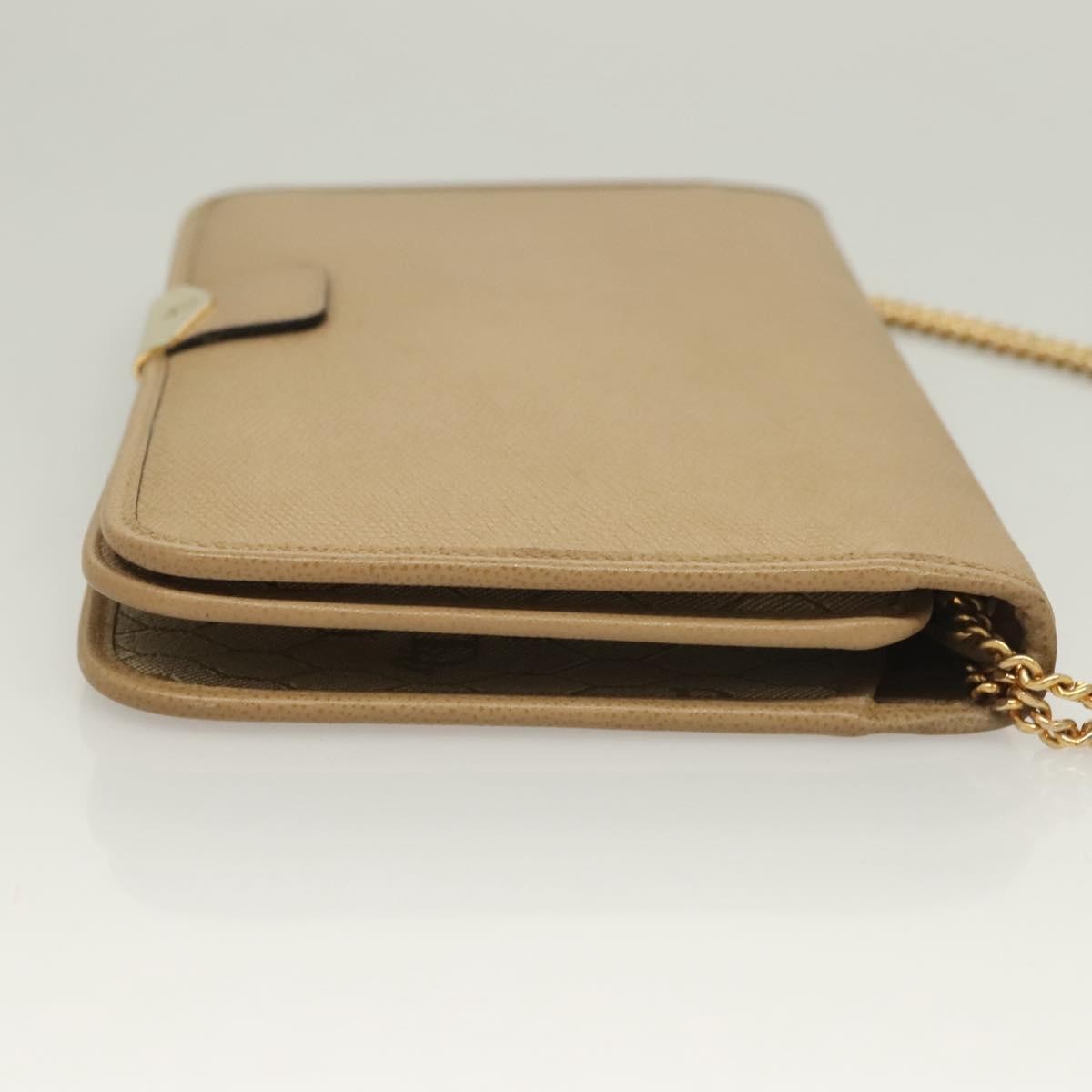 Christian Dior Vintage Honeycomb Chain Canvas Beige Leather Shoulder Bag Bag ()