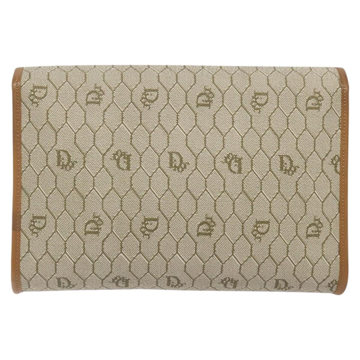 Christian Dior Vintage Honeycomb Flap Crossbody Bag Coated Canvas Beige Canvas Bag ()