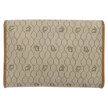 Christian Dior Vintage Honeycomb Flap Crossbody Bag Coated Canvas Beige Canvas Bag ()