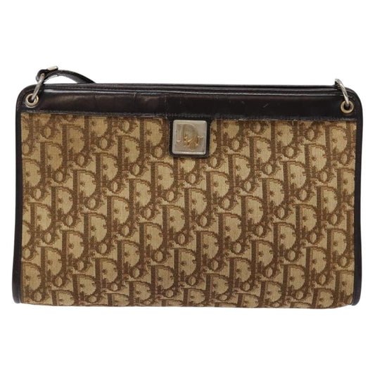 Christian Dior Vintage Trotter Shoulder Bag Canvas Brown Canvas Bag ()