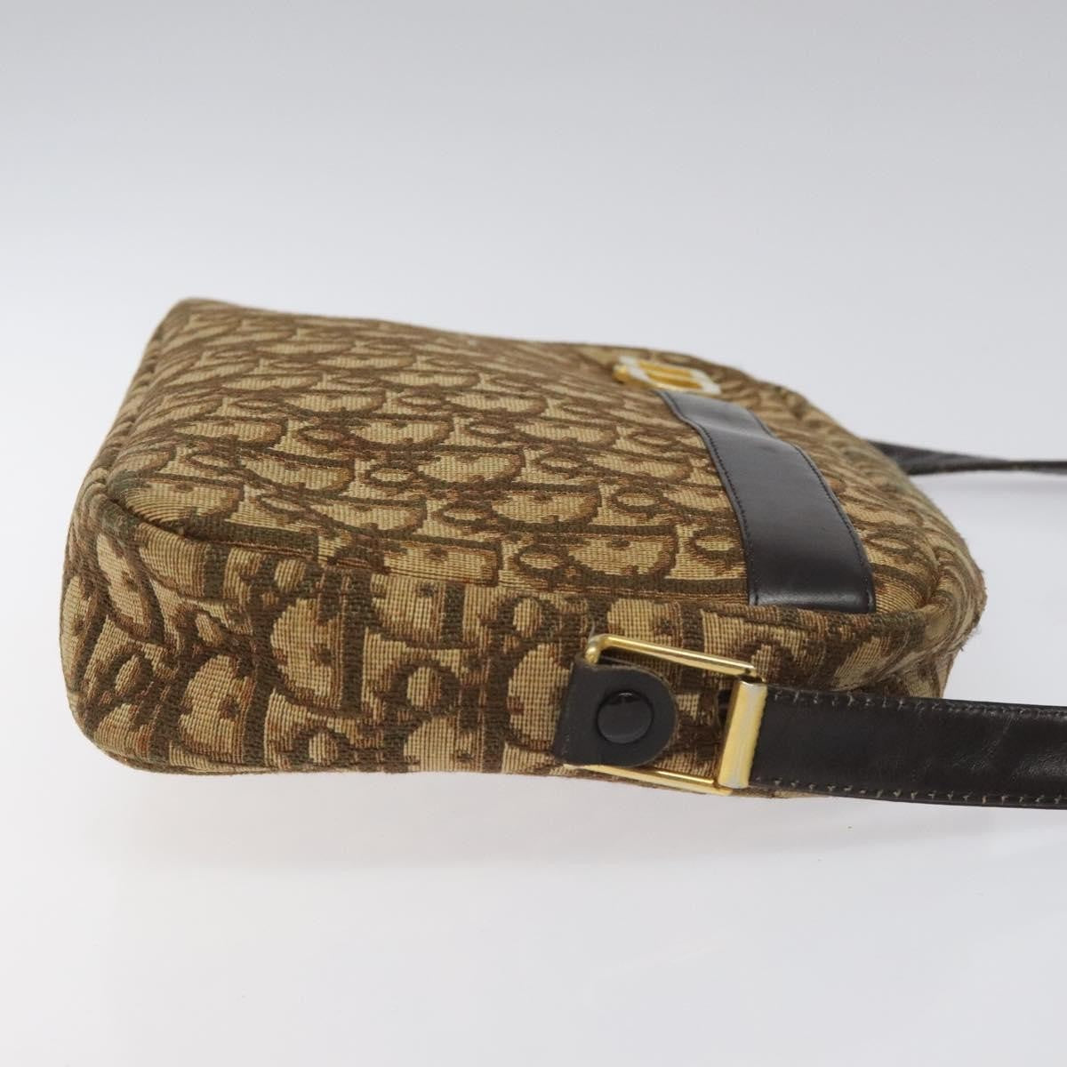 Christian Dior Vintage Trotter Shoulder Bag Canvas Brown Canvas Bag ()