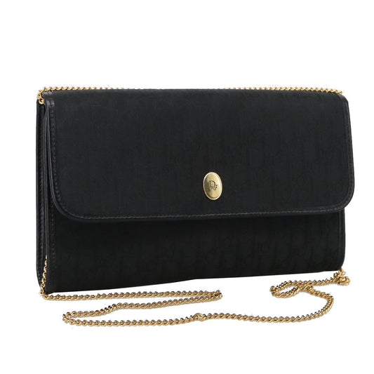 Christian Dior Vintage Trotter Crossbody Bag Canvas Black Canvas Shoulder Bag Bag ()