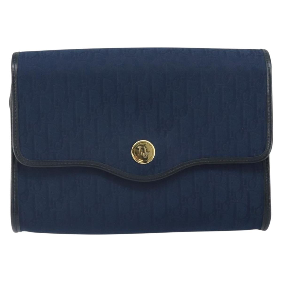 Christian Dior Vintage Trotter Shoulder Bag Canvas Navy Canvas Shoulder Bag Bag ()