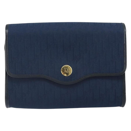 Christian Dior Vintage Trotter Shoulder Bag Canvas Navy Canvas Shoulder Bag Bag ()