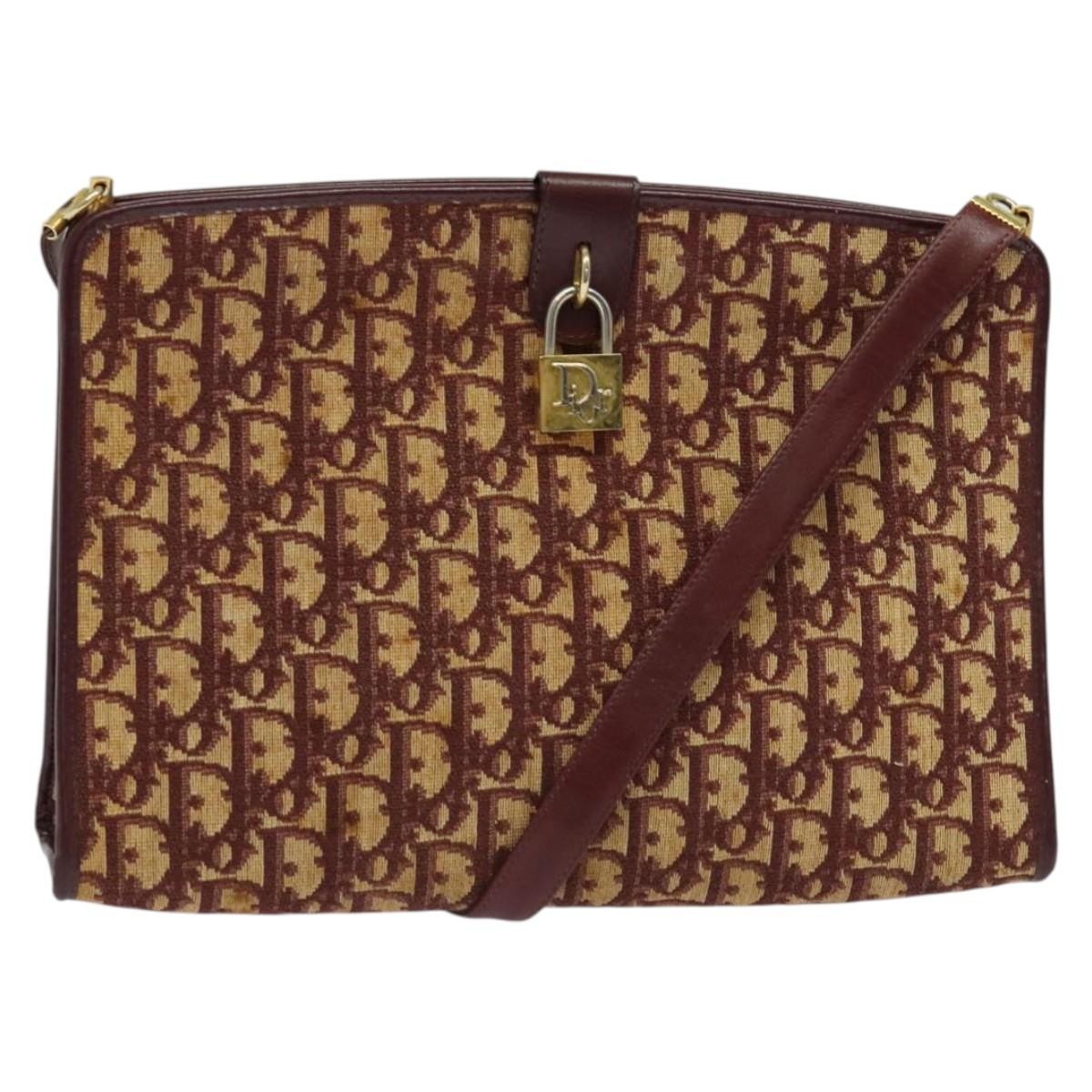 Christian Dior Trotter Shoulder Bag Canvas Red Canvas Shoulder Bag Bag ()