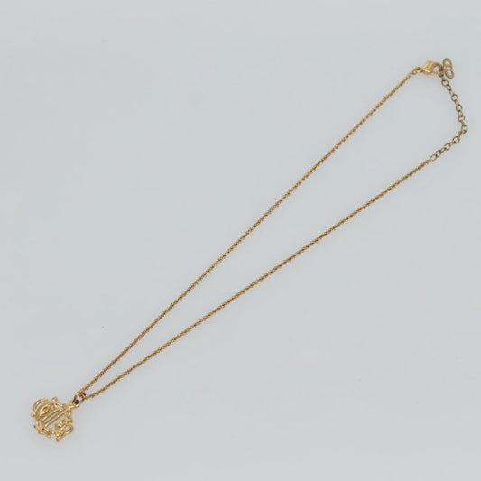 Christian Dior Logo Pendant Necklace Metal Gold Metal Jewelry ()