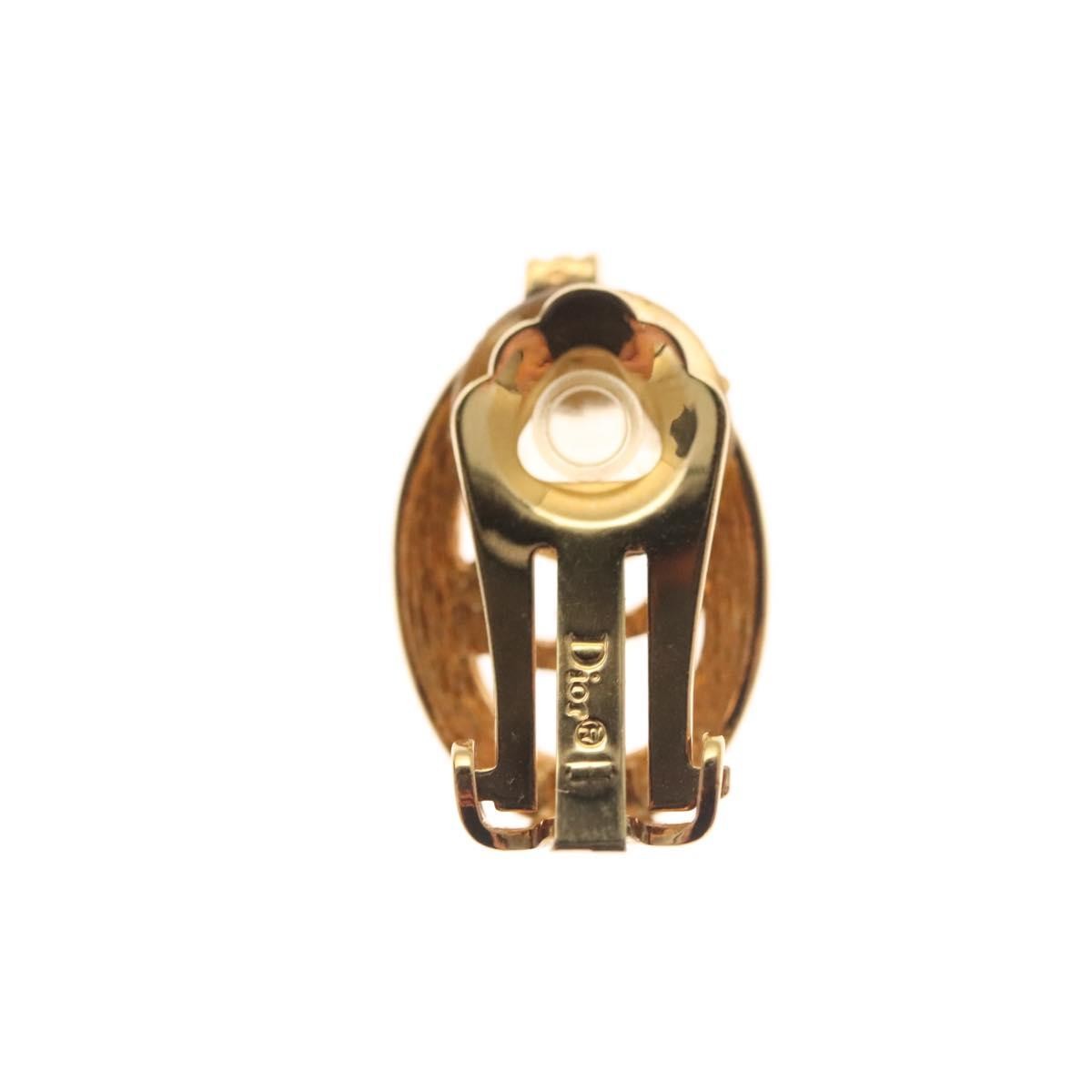 Christian Dior Petite Cd Round Earrings Metal And Crystals Gold Metal Earrings Jewelry ()