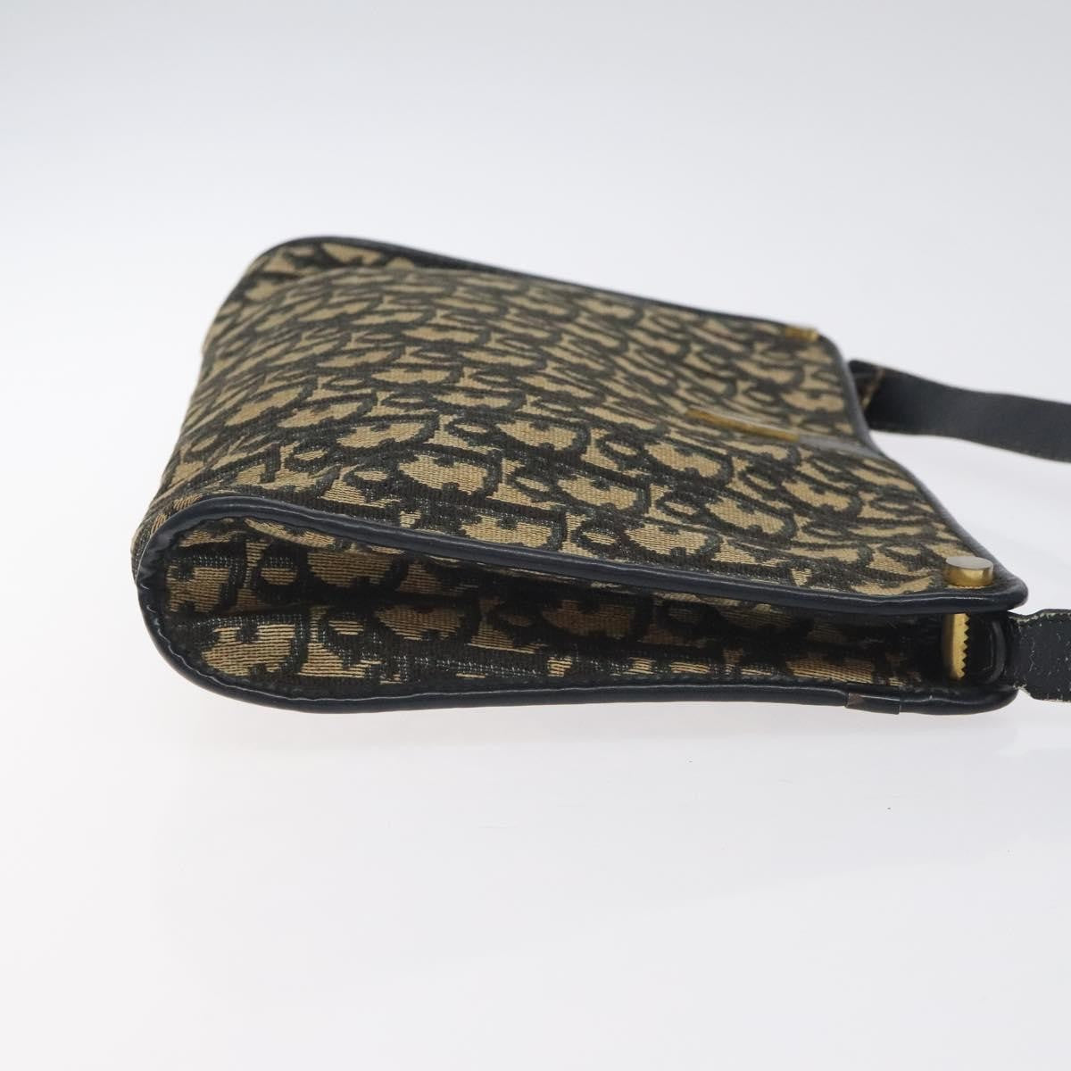 Christian Dior Vintage Trotter Shoulder Bag Canvas Navy Canvas Bag ()