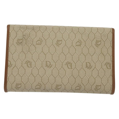 Christian Dior Vintage Honeycomb Chain Canvas Beige Canvas Bag ()