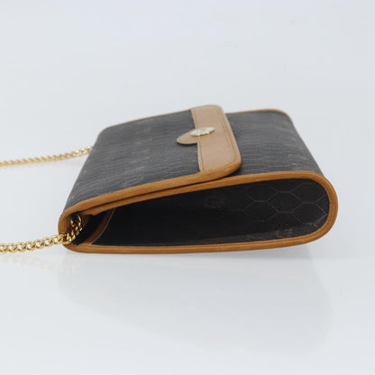 Christian Dior Vintage Honeycomb Chain Canvas Black Canvas Shoulder Bag Bag ()