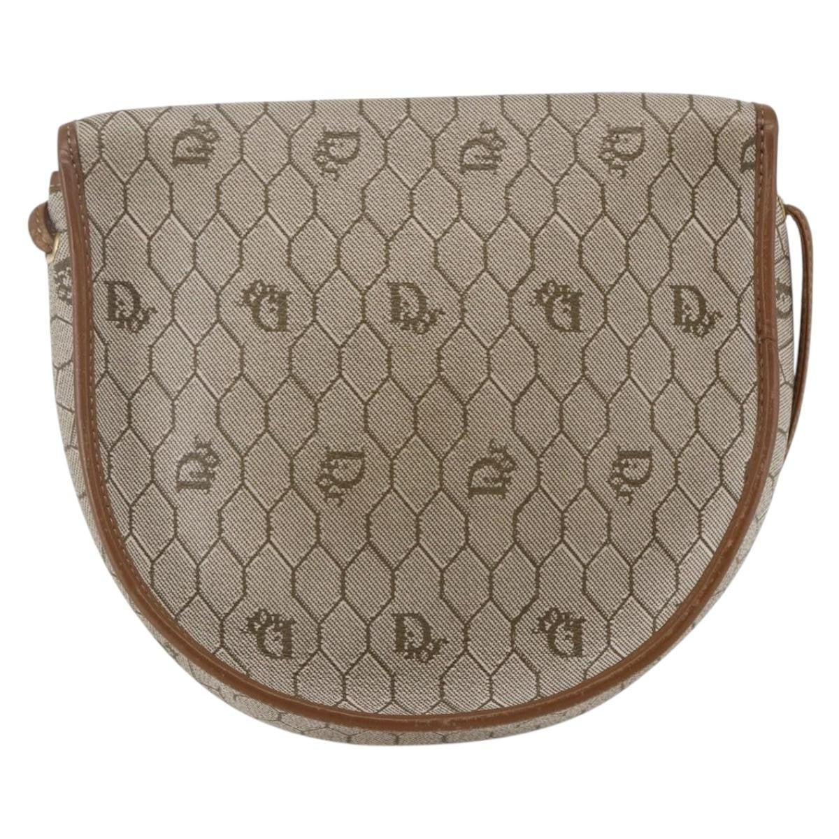 Christian Dior Vintage Honeycomb Flap Crossbody Bag Coated Canvas Beige Canvas Shoulder Bag Bag ()