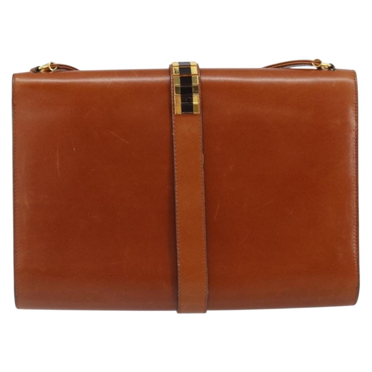 Christian Dior Vintage Shoulder Bag Leather Brown Leather Shoulder Bag Bag ()